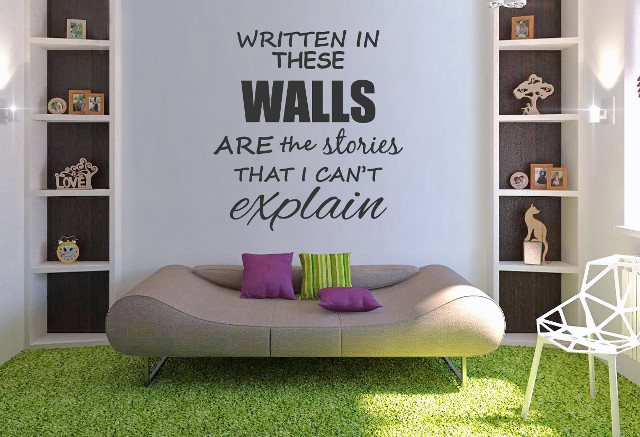 Living room couch bookshelf quote free wallpaper for desktop - medium preview image