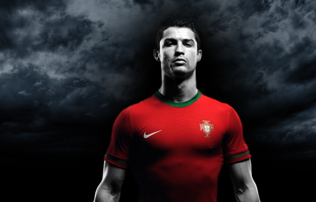 Man red shirt cloudy sky free wallpaper for desktop - medium preview image