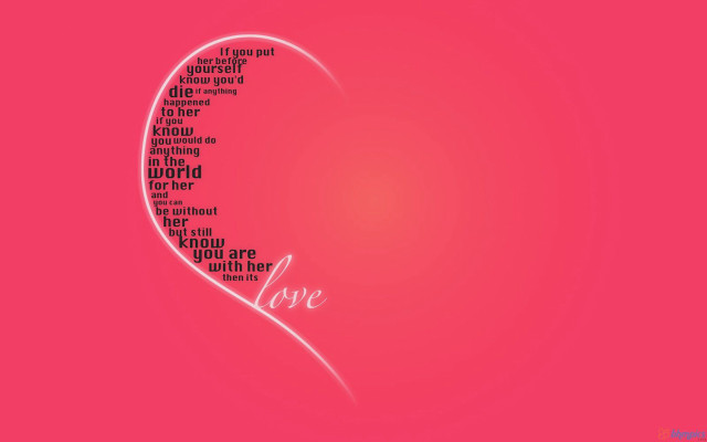 Pink background heart word center #2 free wallpaper for desktop - medium preview image
