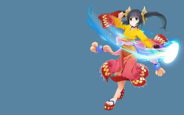 Woman yellow shirt red sword free wallpaper for desktop - medium preview image