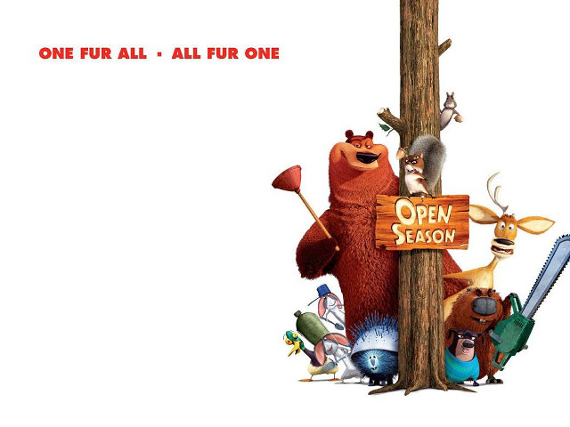 Cartoon bear pole open season free wallpaper for desktop - medium preview image
