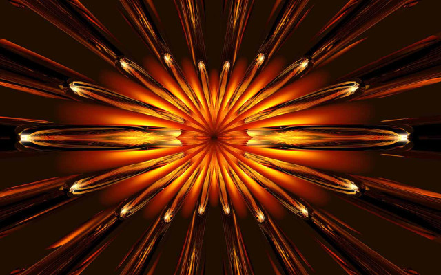 Starburst orange yellow black background free wallpaper for desktop - medium preview image