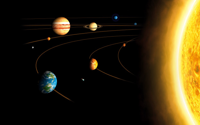 Solar system space art sunset free wallpaper for desktop - medium preview image