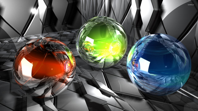 Three balls 3d image black free wallpaper for desktop - medium preview image