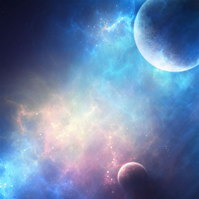 Space scene two planets star free wallpaper for tablet - medium preview image