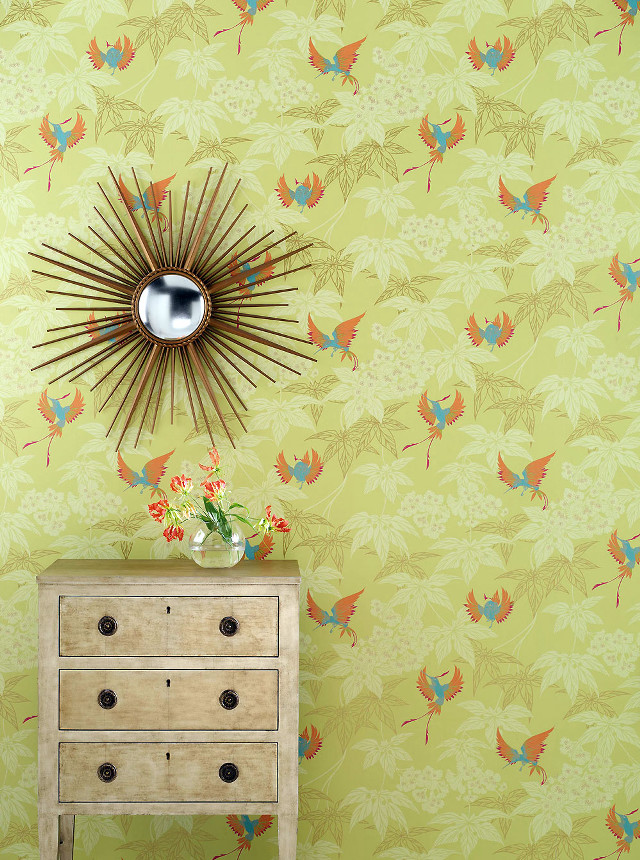 Dresser mirror vase flowers wallpapered free wallpaper for mobile - medium preview image