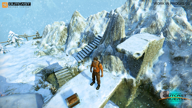 Man walking snow covered mountain free wallpaper for desktop - medium preview image