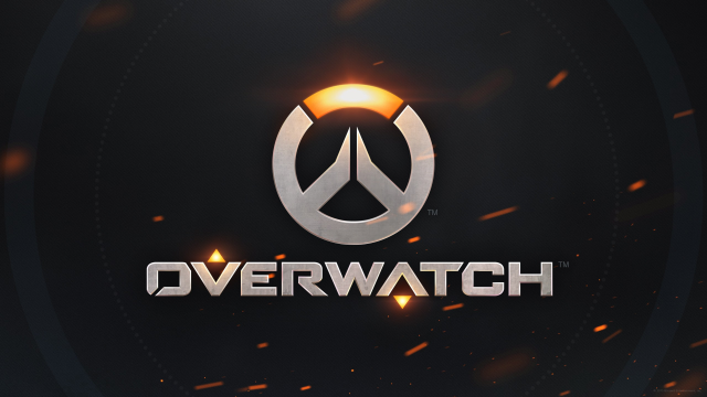Overwatch logo black background yellow free wallpaper for desktop - medium preview image