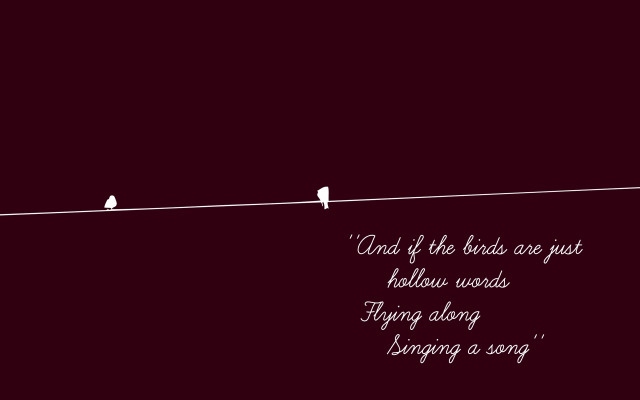 Birds on wire with quote free wallpaper for desktop - medium preview image