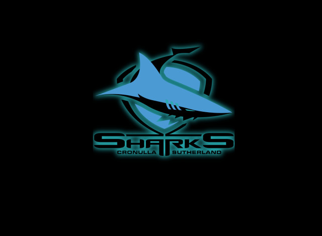 Shark logo black background blue free wallpaper for desktop - medium preview image