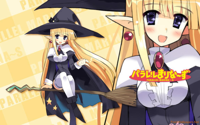 Anime couple hats broom fun free wallpaper for desktop - medium preview image