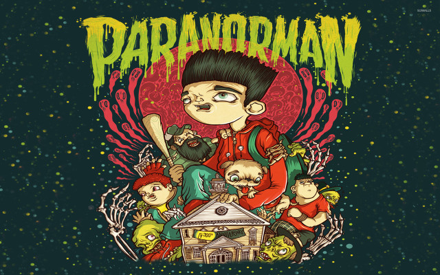 Cartoon boy monsters creepy house free wallpaper for desktop - medium preview image