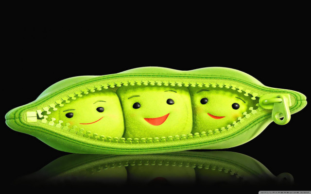 Green pea pod three peas #2 free wallpaper for desktop - medium preview image