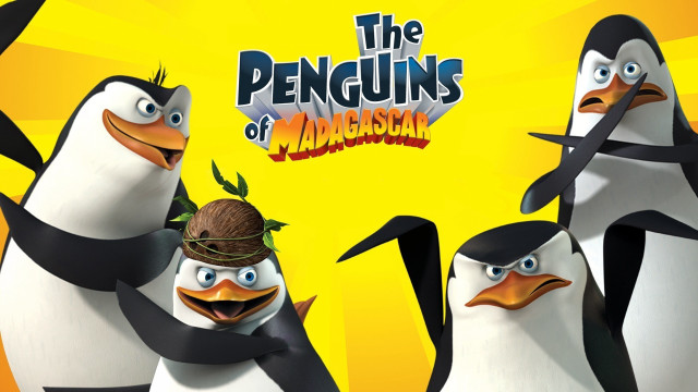 Penguins crown yellow background madagascar free wallpaper for desktop - medium preview image