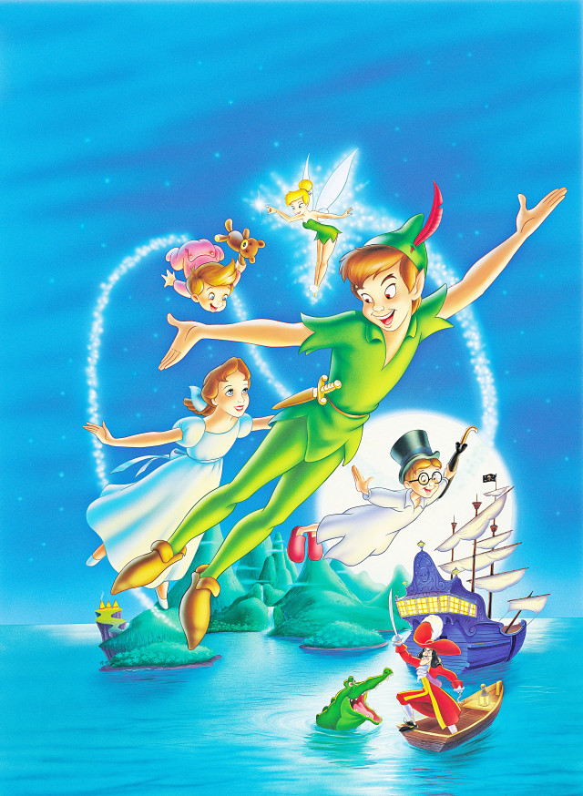 Peter pan flying over boat free wallpaper for mobile - medium preview image