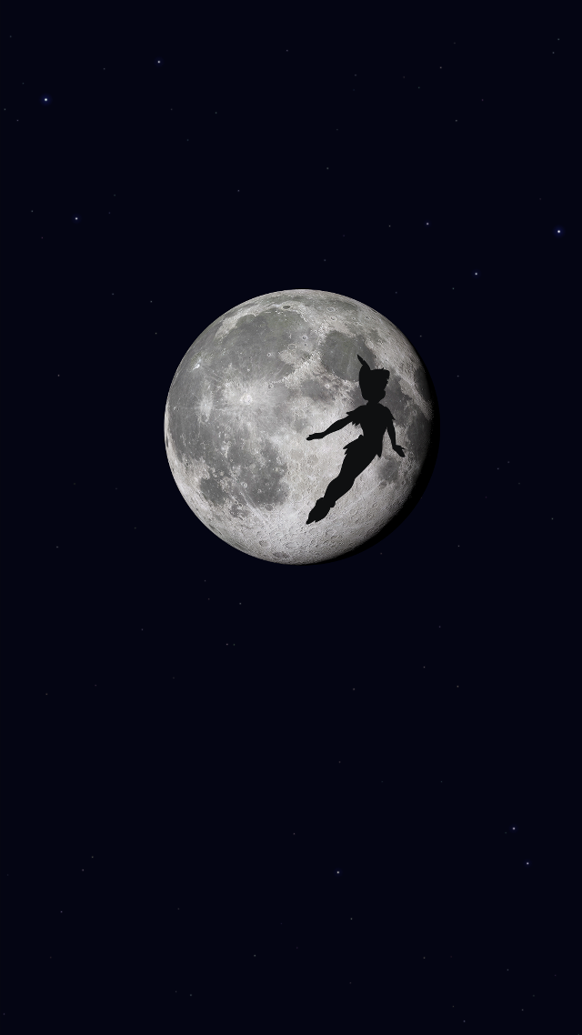 Flying person full moon dark free wallpaper for mobile - medium preview image