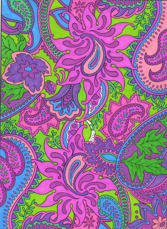 Colorful paisley design green background free wallpaper for mobile - medium preview image