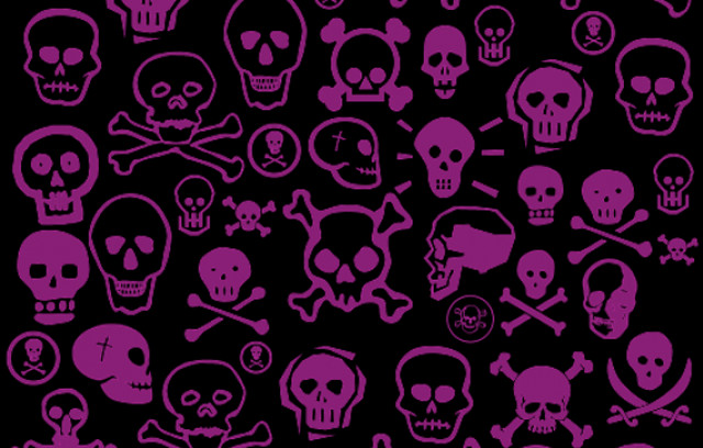 Skulls bones black background purple free wallpaper for desktop - medium preview image