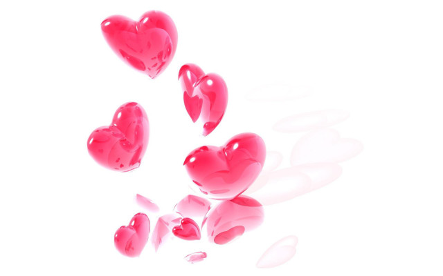 Hearts floating white background petals free wallpaper for desktop - medium preview image