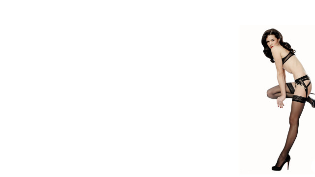 Woman black lingerie stockings posing free wallpaper for desktop - medium preview image