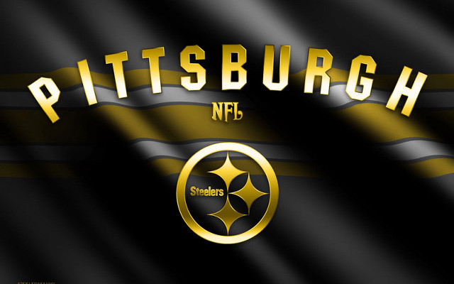 Pittsburgh football team logo black free wallpaper for desktop - medium preview image