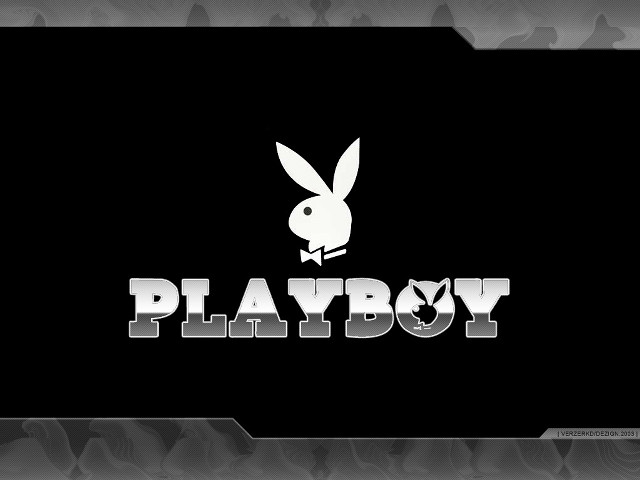 Rabbit logo playboy black white free wallpaper for desktop - medium preview image