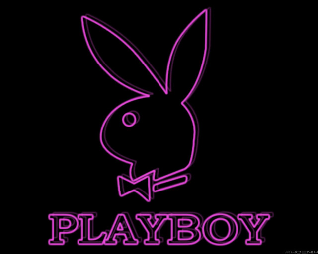 Neon pink playboy rabbit black free wallpaper for desktop - medium preview image