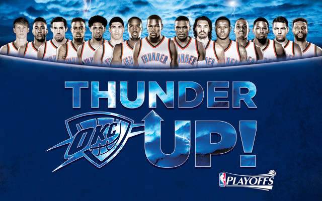 Thunder basketball team poster water free wallpaper for desktop - medium preview image
