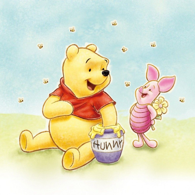 Pooh piglet honey bug flower free wallpaper for tablet - medium preview image