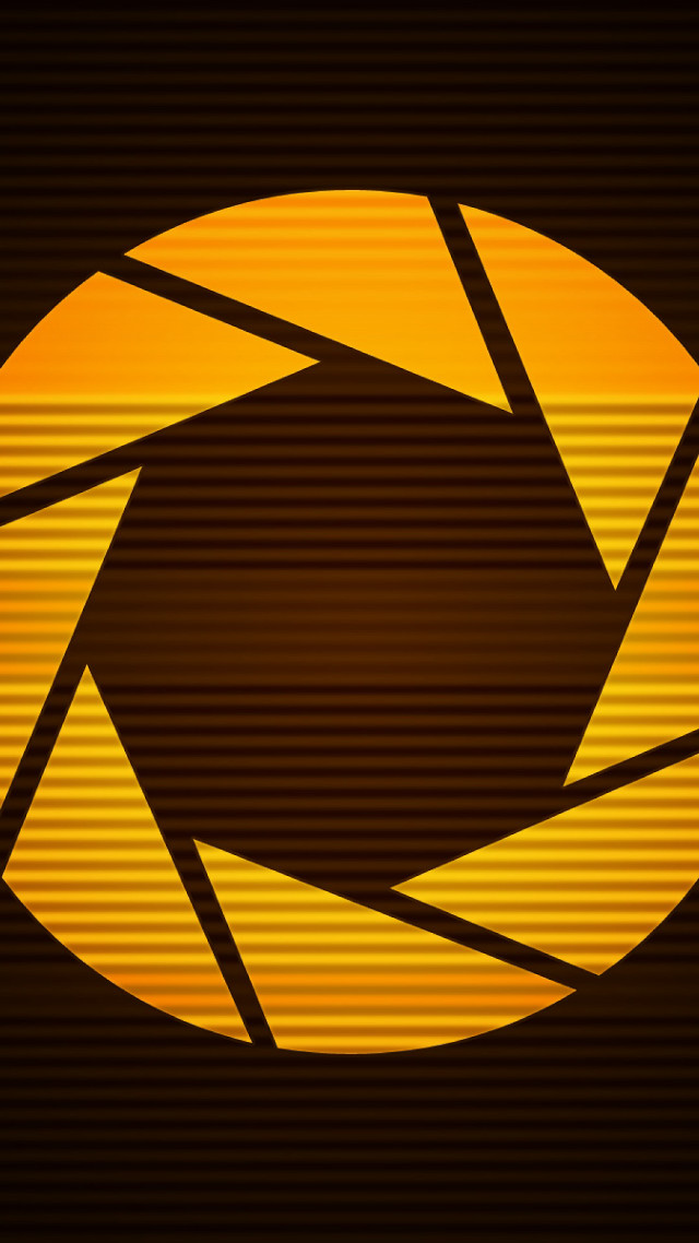 Yellow brown circular stripe black free wallpaper for mobile - medium preview image
