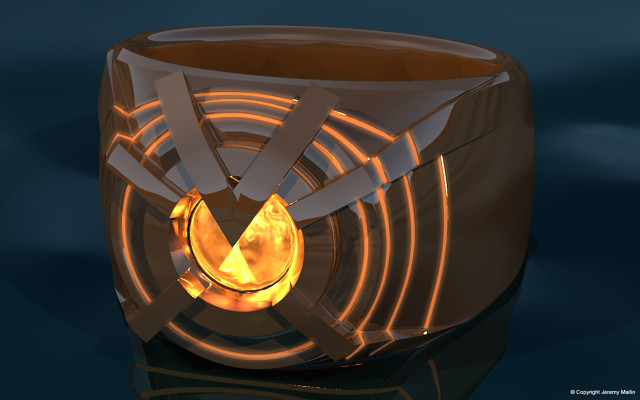 Futuristic glowing object circular centerpiece free wallpaper for desktop - medium preview image