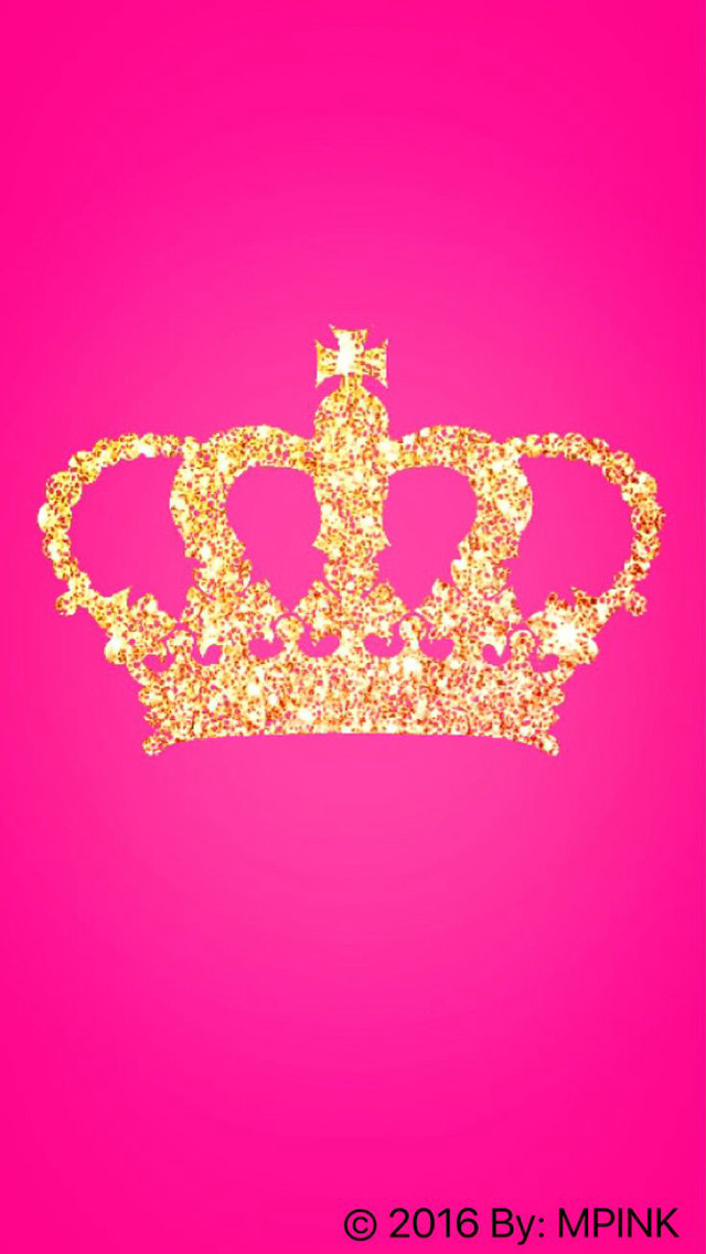 Pink gold crown background words free wallpaper for mobile - medium preview image