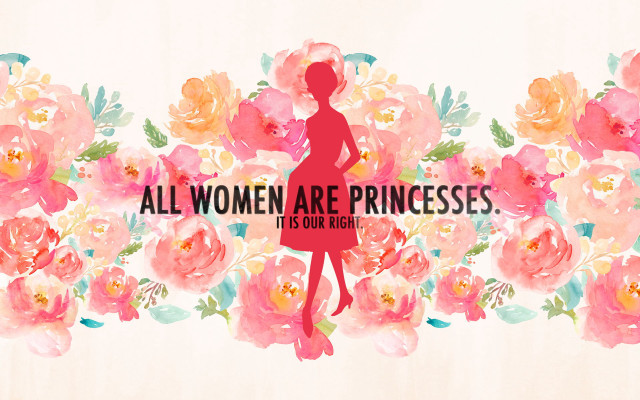 Woman red dress flower border free wallpaper for desktop - medium preview image