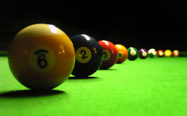 Pool balls green table numbers free wallpaper for desktop - medium preview image