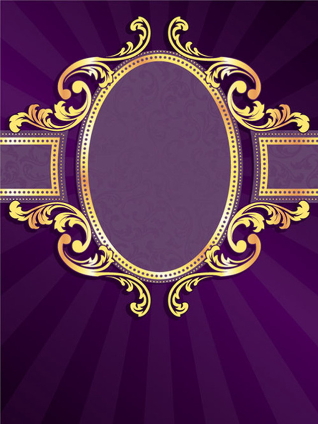 Purple gold background gold frame free wallpaper for mobile - medium preview image