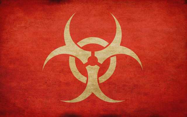 Red white biohazard sign background free wallpaper for desktop - medium preview image