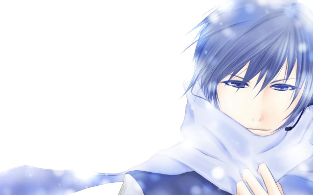 Anime character scarf hooded headshot free wallpaper for desktop - medium preview image