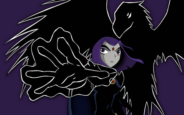 Cartoon character black bird purple free wallpaper for desktop - medium preview image