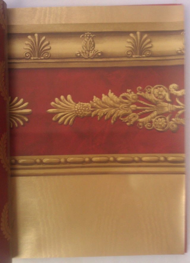 Red gold wall border leaf free wallpaper for mobile - medium preview image