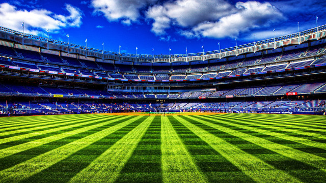 Baseball stadium green field blue #3 free wallpaper for desktop - medium preview image
