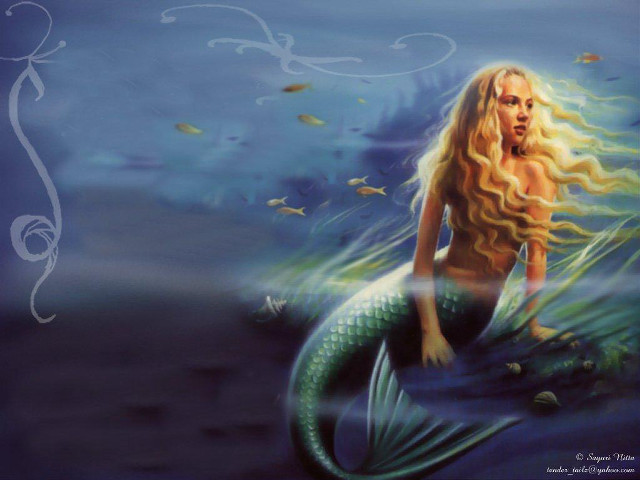 Mermaid long hair fish tail free wallpaper for desktop - medium preview image
