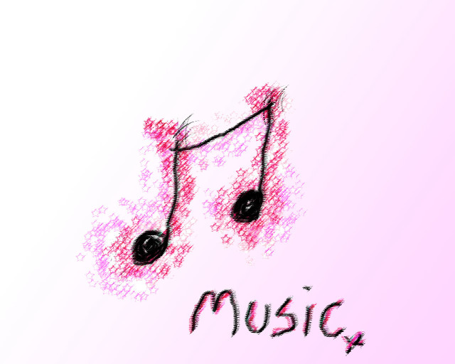Music note drawing pink ink free wallpaper for desktop - medium preview image