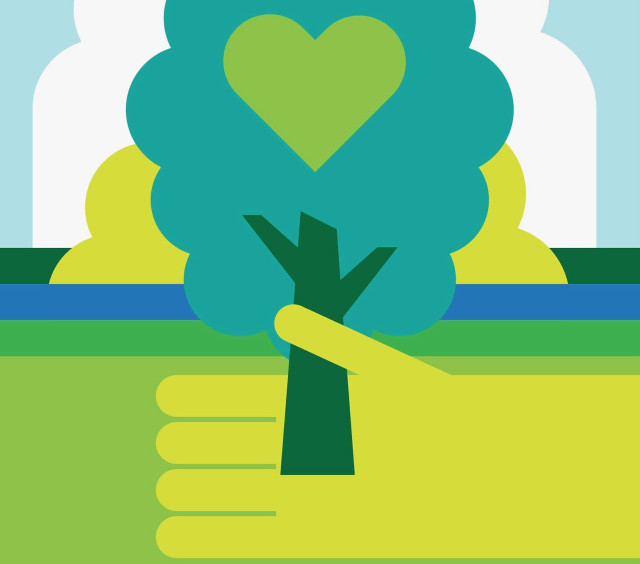 Hand holding tree heart environmental free wallpaper for tablet - medium preview image