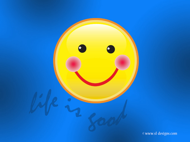 Yellow smiley red nose blue free wallpaper for desktop - medium preview image