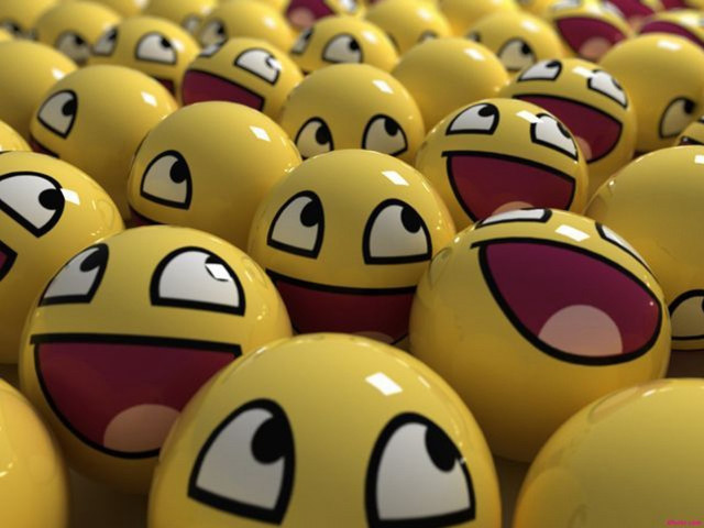 Yellow balls with faces painted free wallpaper for desktop - medium preview image