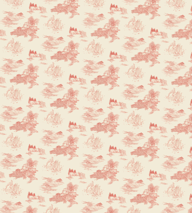 Trees mountains beige background red free wallpaper for tablet - medium preview image