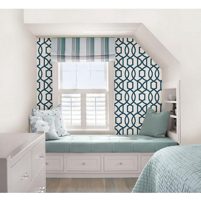 Bedroom window seat blue cover free wallpaper for tablet - medium preview image