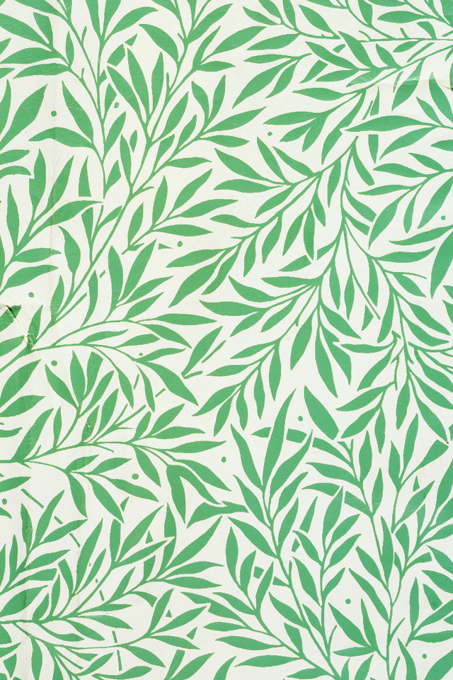 Green white wallpaper leafy pattern free wallpaper for mobile - medium preview image