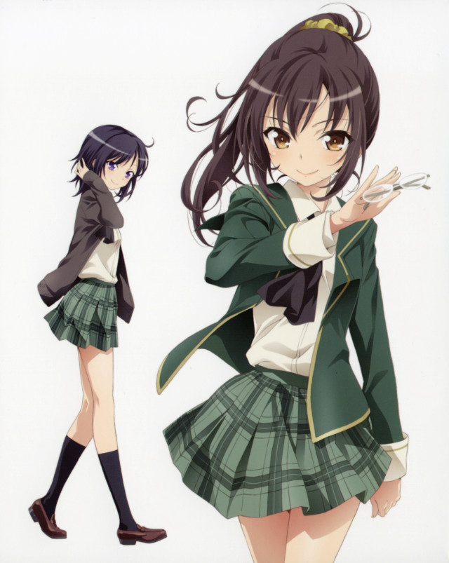 Girl school uniform cigarette short free wallpaper for mobile - medium preview image