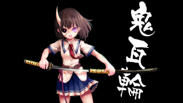 Girl sword school uniform brown #2 free wallpaper for desktop - medium preview image